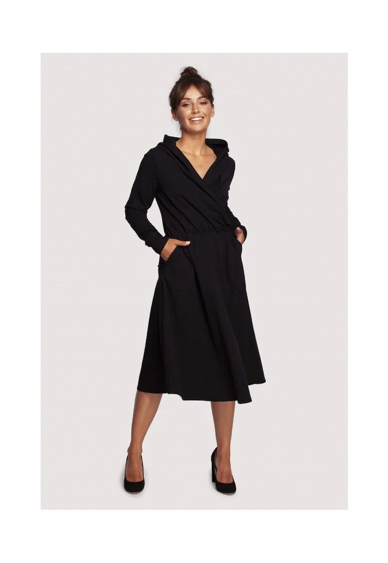 Rochie midi de dama Yangzom B245 negru, Negru