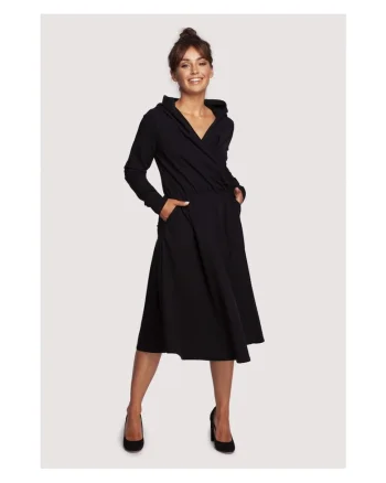 Rochie midi de dama Yangzom B245 negru, Negru