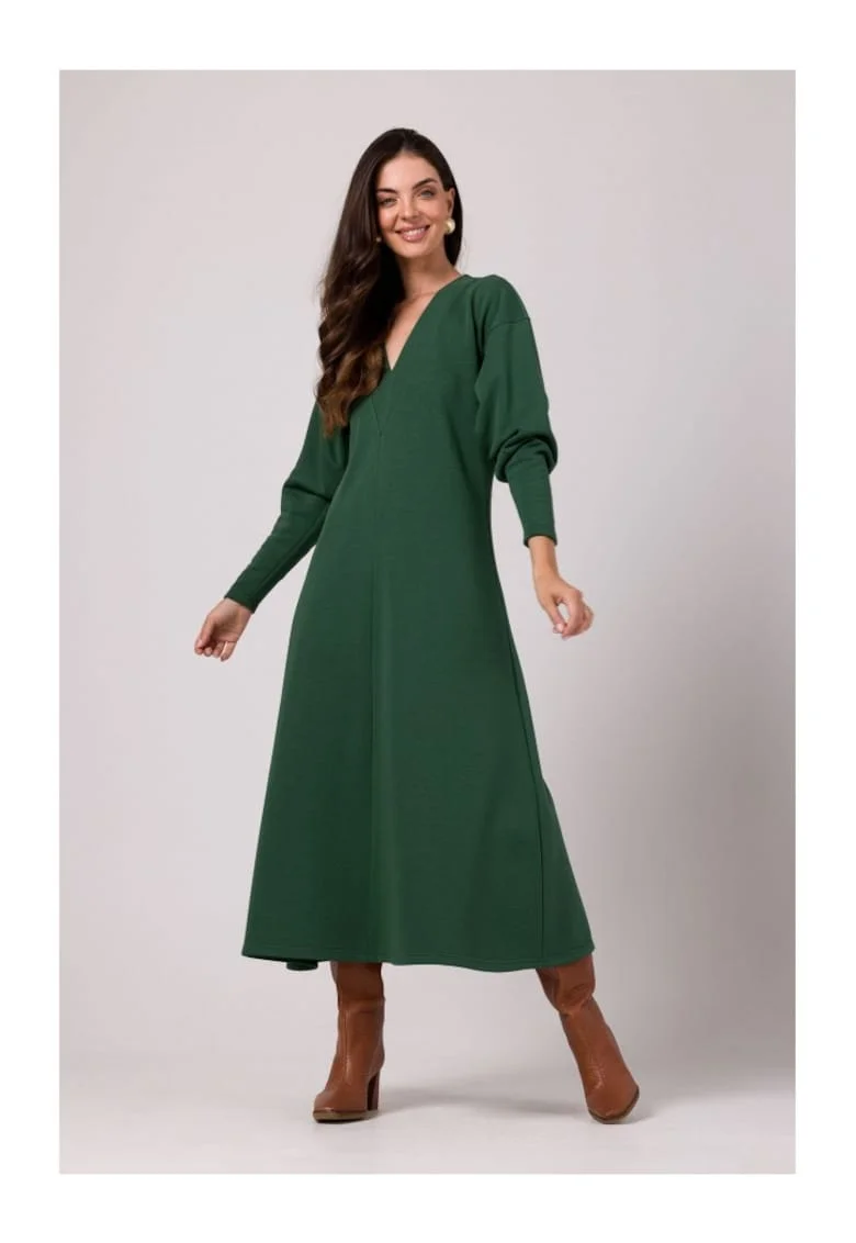 Rochie maxi de dama Claudas B267 verde inchis, Verde