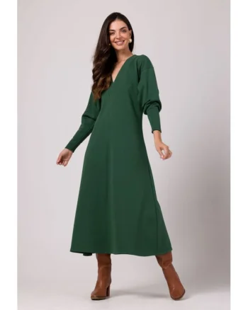 Rochie maxi de dama Claudas B267 verde inchis, Verde