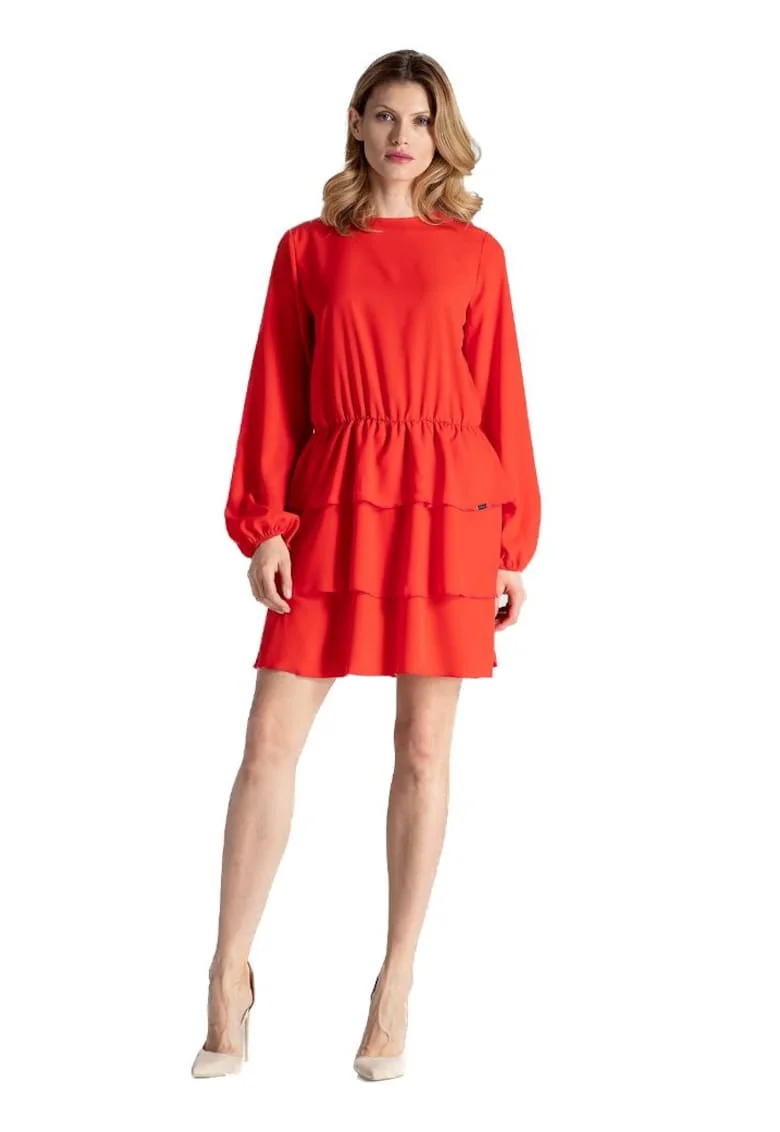 Rochie mini dama Linervudd M601 rosie, Rosu stins