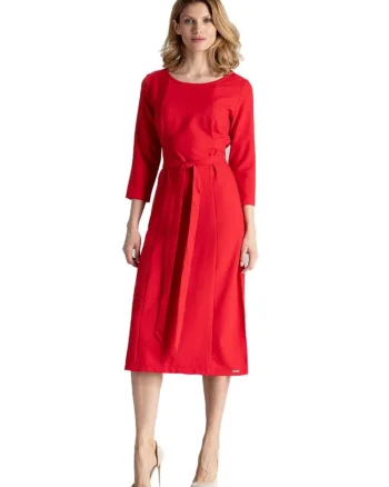 Rochie de seara dama Clalon M631 rosie, Rosu stins
