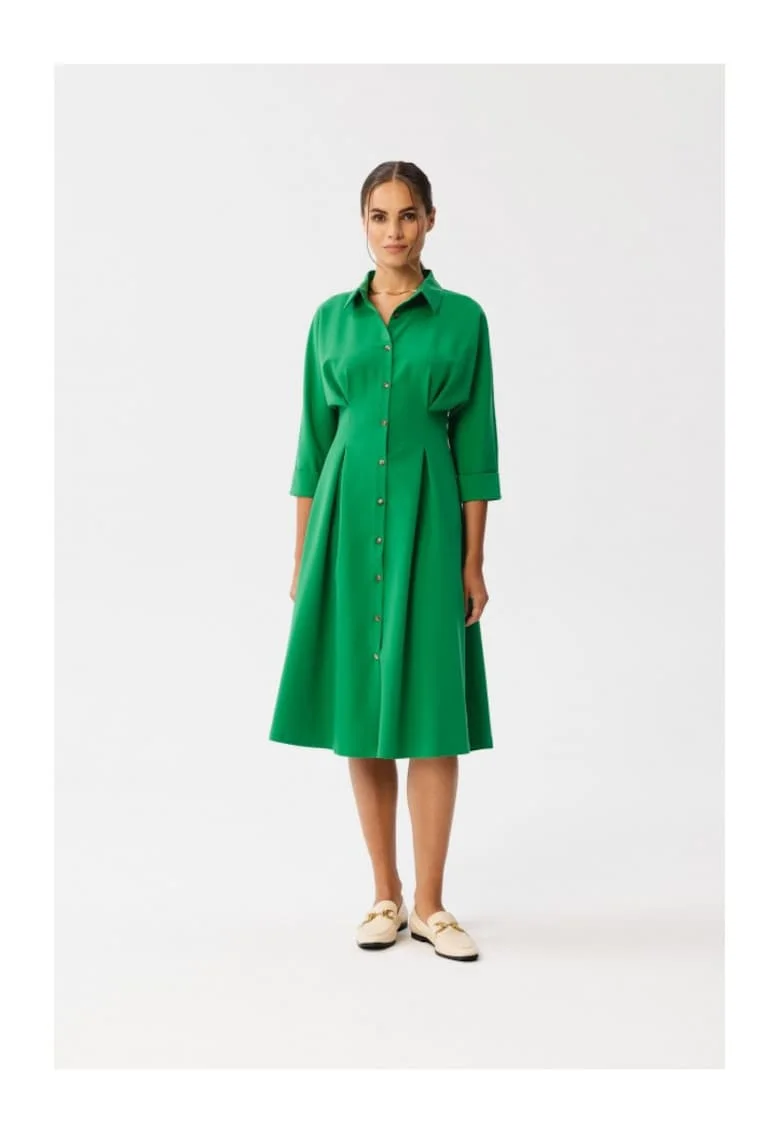 Rochie de dama in carouri Camedes S351 verde deschis, Verde