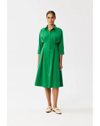 Rochie de dama in carouri Camedes S351 verde deschis, Verde