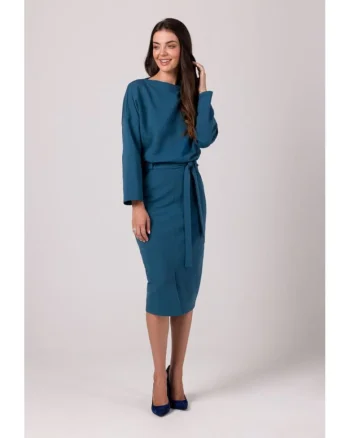 Rochie casual de dama Cadwahan B269 albastru marin, Albastru inchis