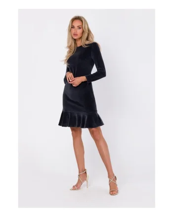 Rochie cu volane, Gri grafit