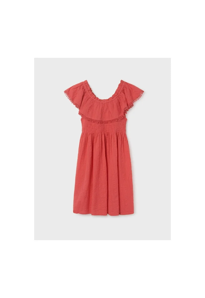 Rochie fete,  302086016, Bumbac, Coral, Coral