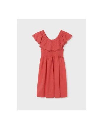 Rochie fete,  302086016, Bumbac, Coral, Coral
