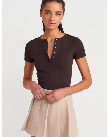Bluze dama,  Bluza Slim Fit Crop, maneca scurta, negru, jerseu