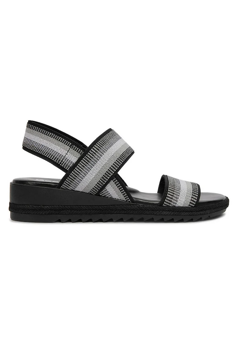Sandale dama  negru, textil, piele ecologica