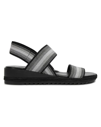 Sandale dama  negru, textil, piele ecologica