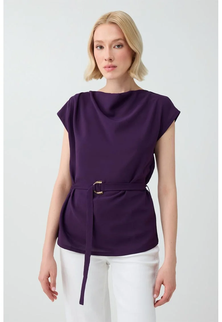 Bluza regular-fit cu model uni, Deep Purple