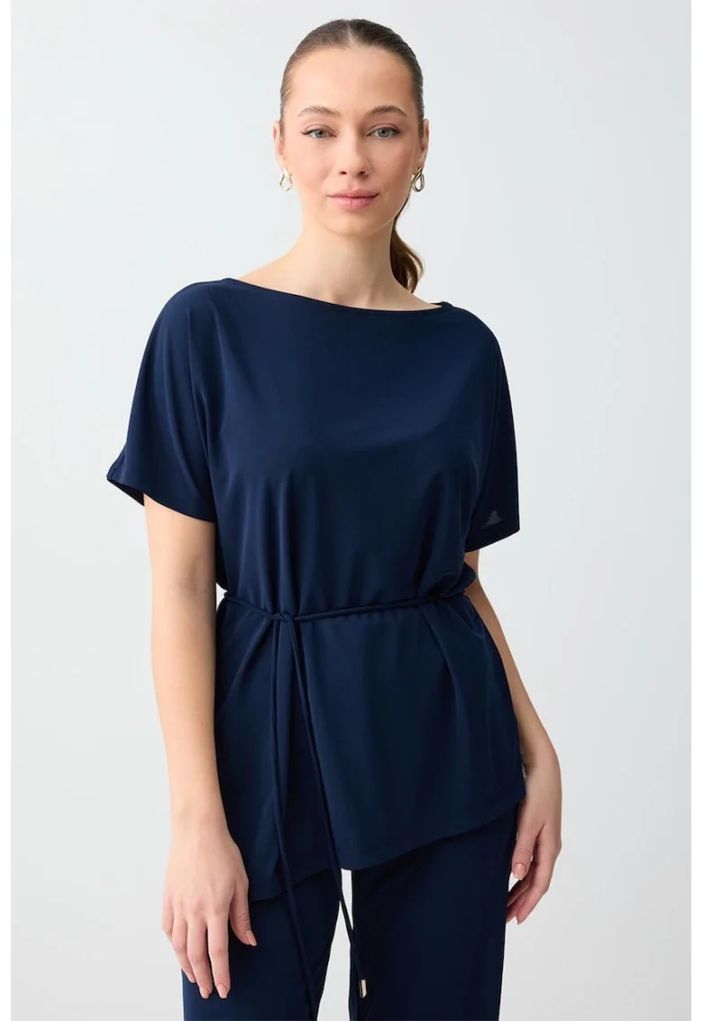 Bluza cu maneci scurte si cordon, Bleumarin