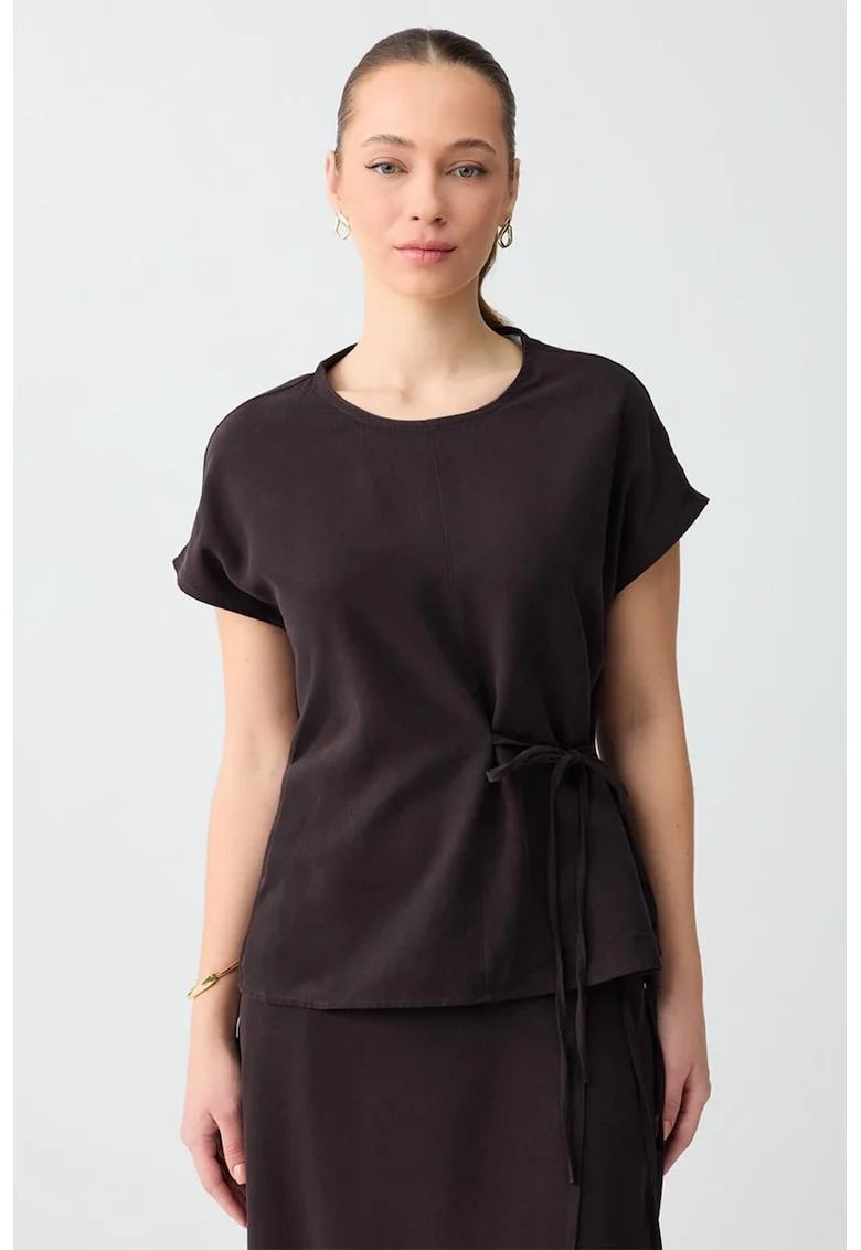 Bluza din amestec de lyocell, Maro inchis