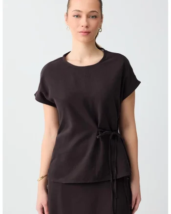 Bluza din amestec de lyocell, Maro inchis