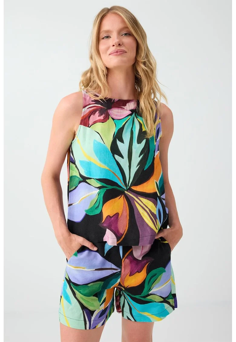 Bluza cu design floral, Multicolor