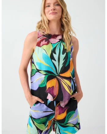 Bluza cu design floral, Multicolor