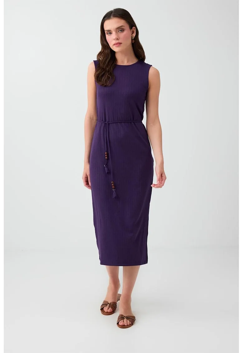 Rochie uni cu cordoane incrucisate pe partea din spate, Deep Purple
