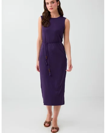 Rochie uni cu cordoane incrucisate pe partea din spate, Deep Purple
