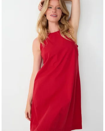 Rochie lejera din bumbac, Rosu aprins