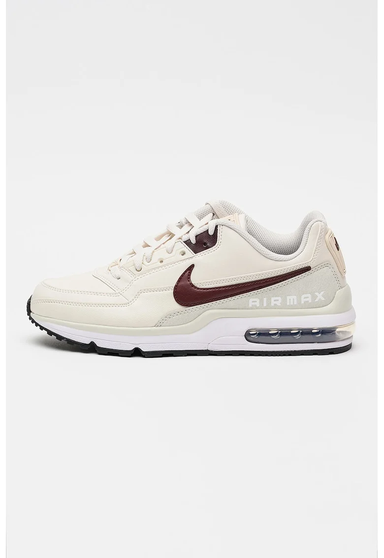 Pantofi sport Air Max din piele ecologica cu logo, Alb fildes/Visiniu inchis