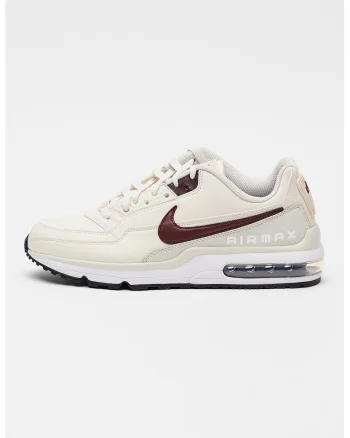 Pantofi sport Air Max din piele ecologica cu logo, Alb fildes/Visiniu inchis