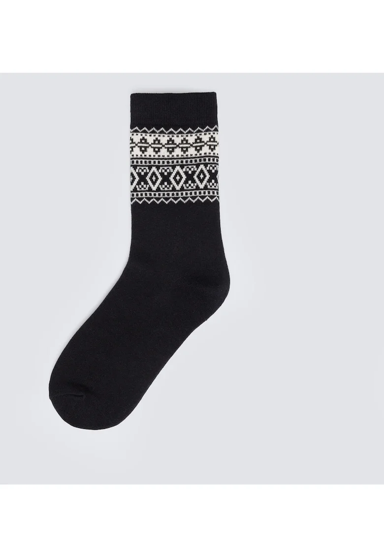 Sosete lungi unisex cu model din amestec de bumbac