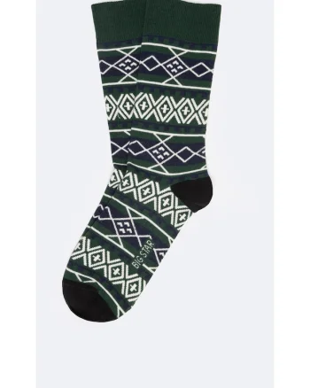 Sosete lungi din bumbac cu model geometric Santos
