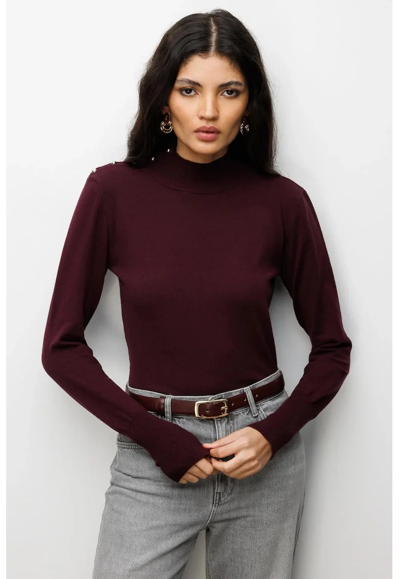 Pulover  mov periwinkle, 100% poliesterdwqfwq, Rosu/Mov