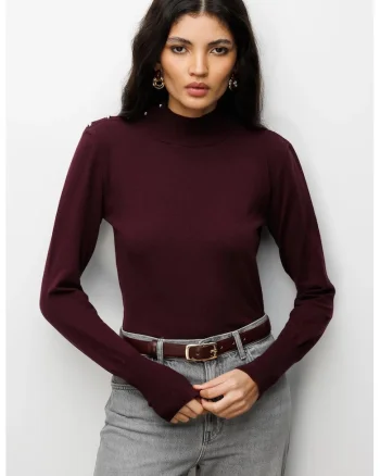 Pulover  mov periwinkle, 100% poliesterdwqfwq, Rosu