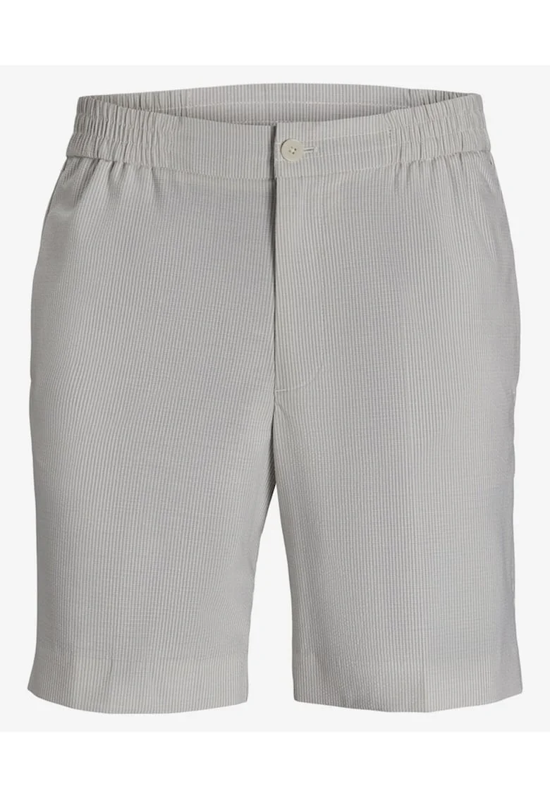 Pantaloni scurti gri Seersucker