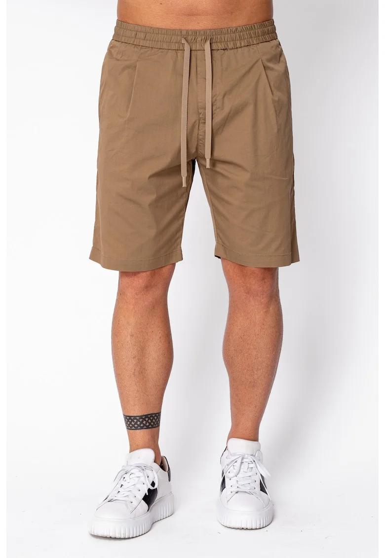 Pantaloni scurti cu snur din bumbac Brown 22139, Maro