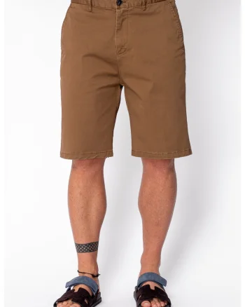 Pantaloni scurti cu nasture din bumbac Brown 22005, Maro