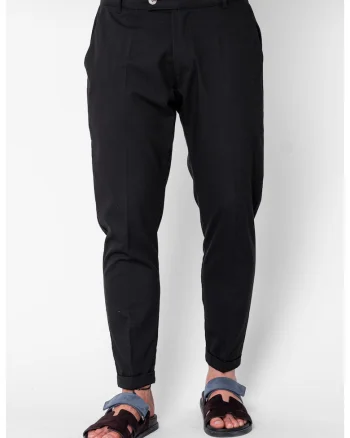 Pantaloni lung cu tiv intors Black 22040, Negru