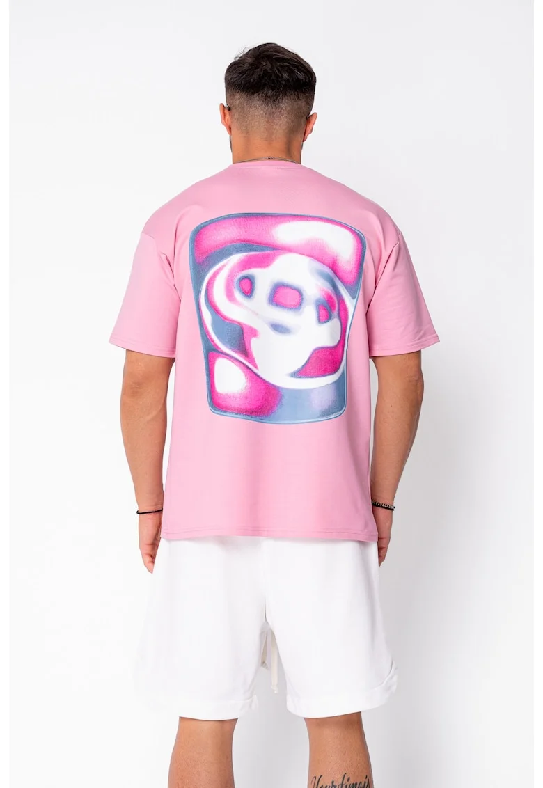 Tricou barbati imprimat Pink 22075, Roz