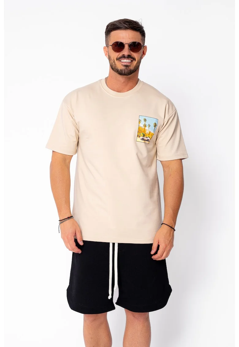 Tricou L.A imprimat Light Beige 22060, Bej deschis