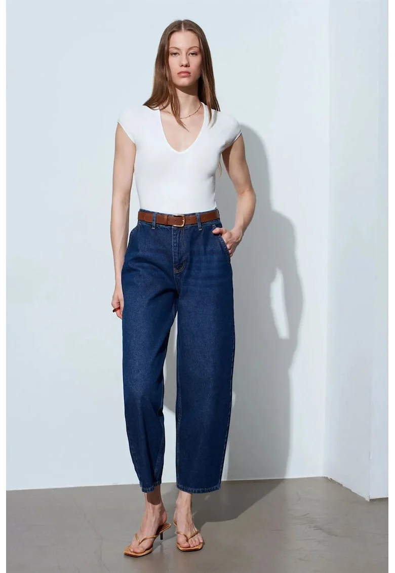Bluza dama,  top scurt, elastic, alb, bumbac/modal/elastan