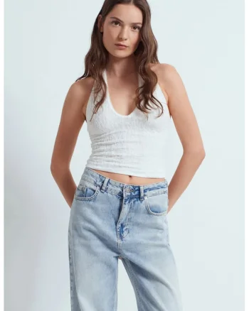 Bluze dama,  bluza scurta din dantela, elegant, alb, 95% poliamida