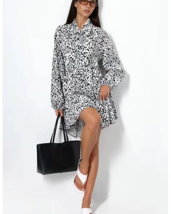 Rochie Mini,  Elegant, cu cordon, Alb Prafuit, Poliester-Lycra