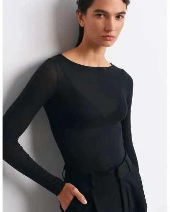 Bluze dama,  bluza tricotata slim fit, casual, negru, elastic