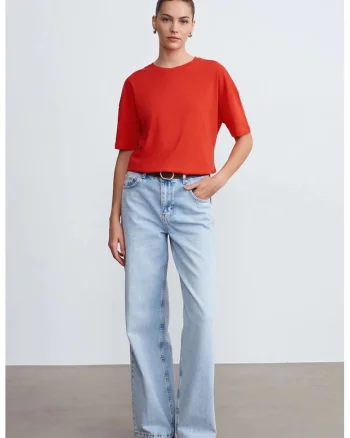 Tricouri dama,  tricou din bumbac, maneca scurta, rosu