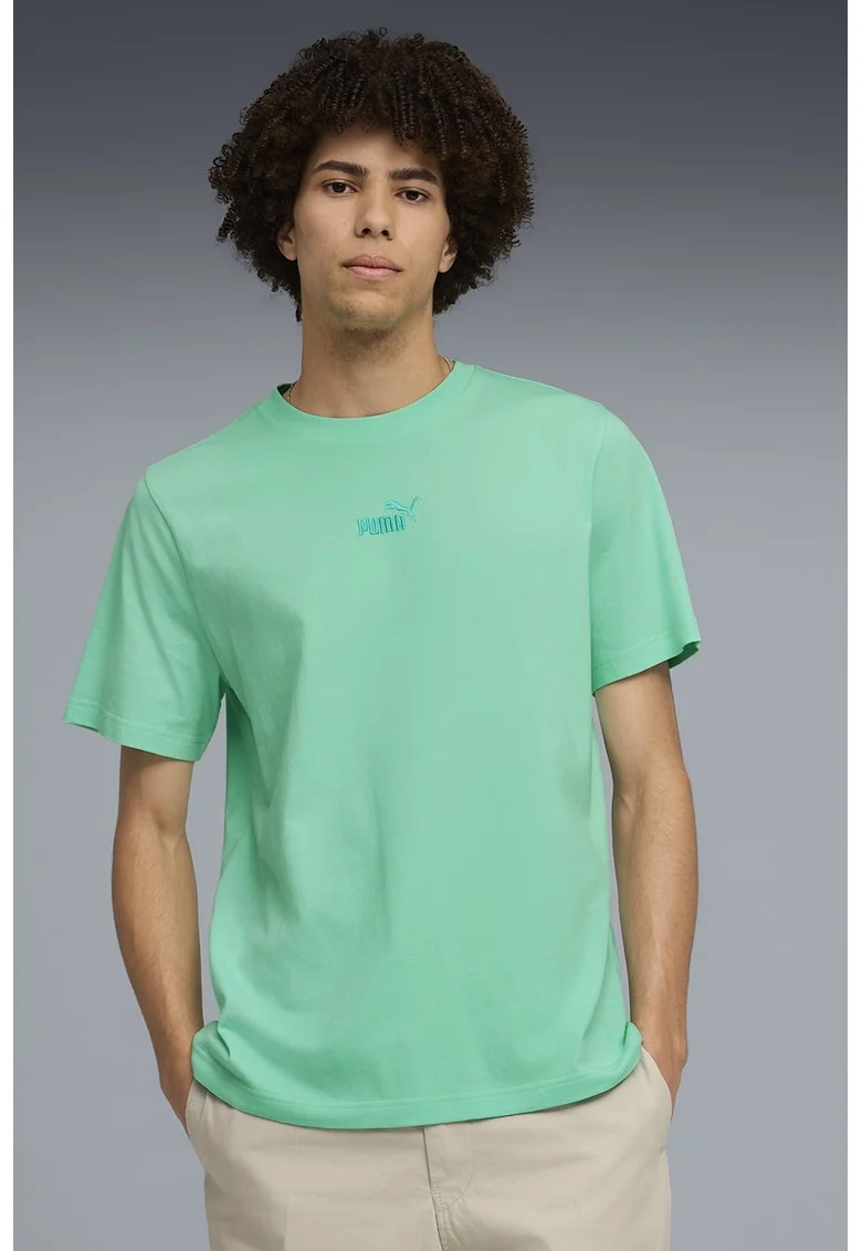 Tricou din bumbac cu detaliu logo Essentials, Verde menta