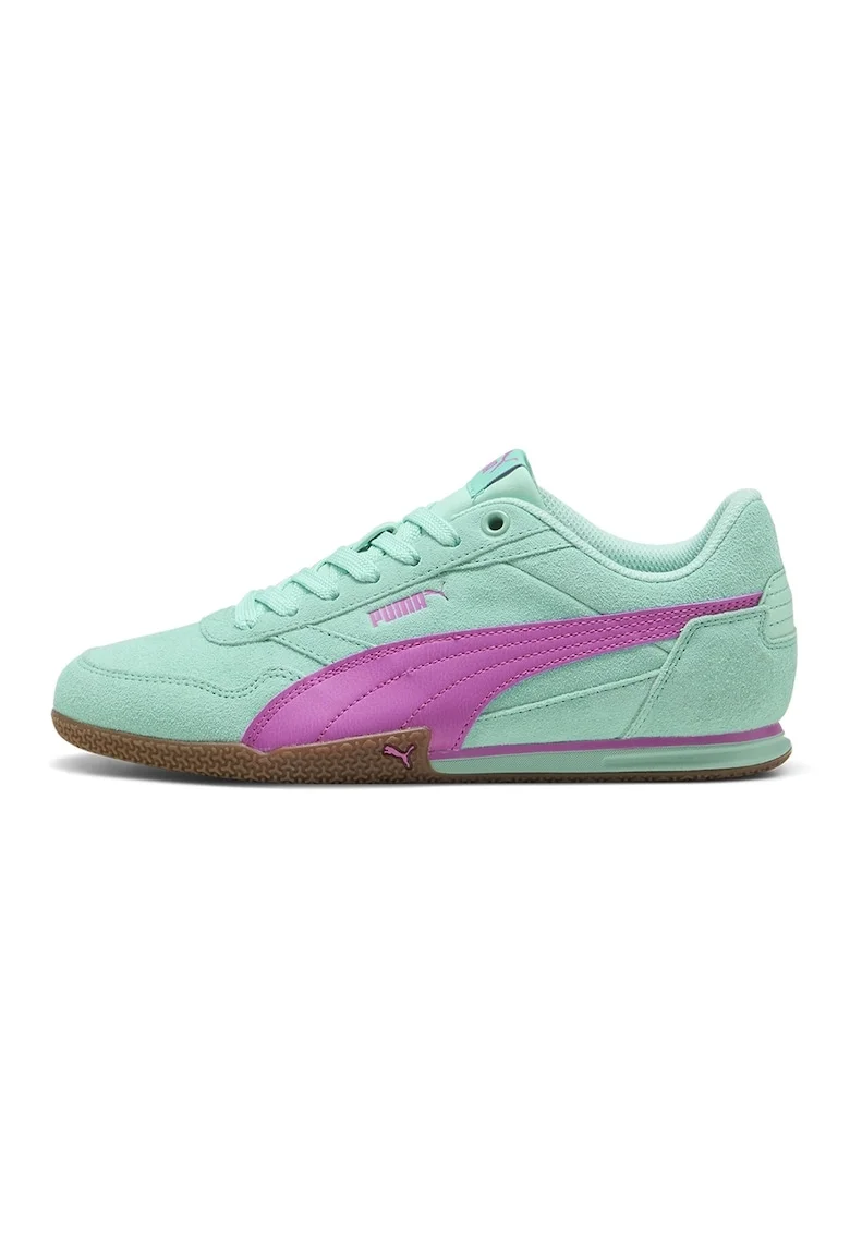 Pantofi sport Bella Donna de piele intoarsa, Turcoaz/Roz inchis
