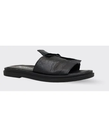 Papuci din piele Airy, Negru