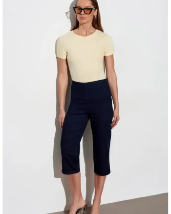 Tricouri dama,  tricou cu guler rotund, slim fit, crem natural, bumbac/modal/elastan