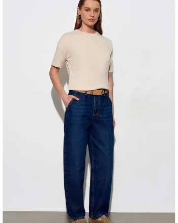 Tricou  din bumbac, maneca scurta, crem natural, regular fit