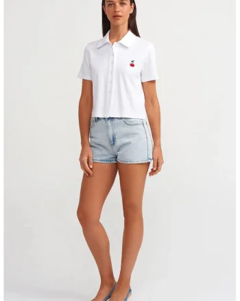 Pantaloni scurți  denim albastru deschis, Albastru deschis