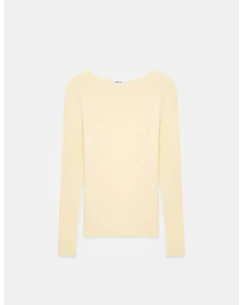 Pulover dama,  slim-fit, tricot subtireqwdfwq, Crem