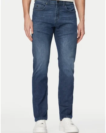 Blugi barbati,  slim fit, albastru, bumbac 681205, Albastru