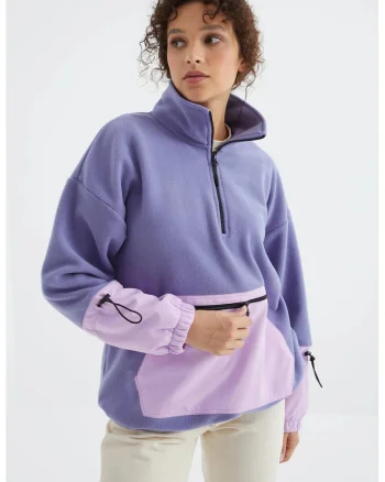 Hanorac dama,  supradimensionat, fleece, mov